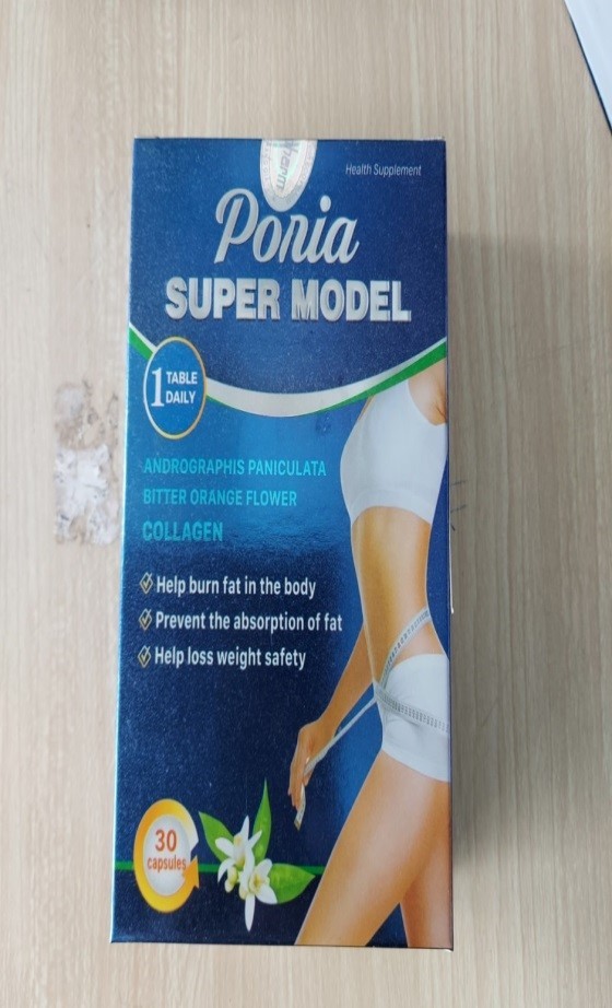 Hình ảnh sản phẩm Poria super model có chứa chất cấm Sibutramine - Ảnh: VFA