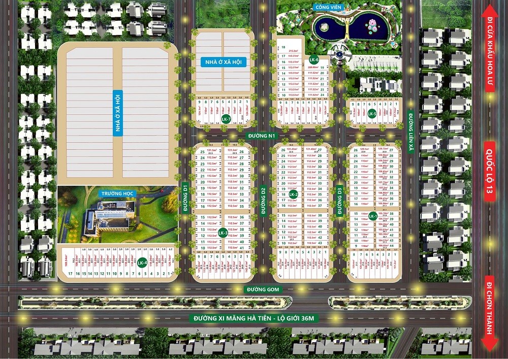 Mặt bằng phân lô dự án Bình Long Future Gate