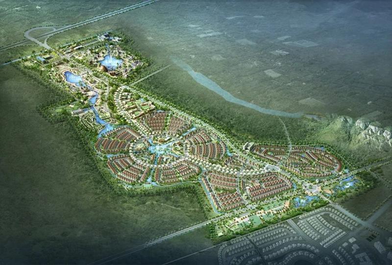 Phối cảnh dự án Khu du lịch sinh thái và vui chơi giải trí Tuần Châu Hà Tây tại xã Sài Sơn, huyện Quốc Oai. Ảnh: internet