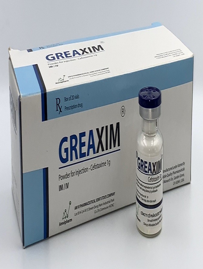 Thuốc bột pha tiêm Greaxim. 