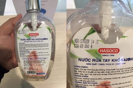 Nghi vấn sản phẩm nước rửa tay sát khuẩn Kazoku tại sân bay Nội Bài là nước lã?