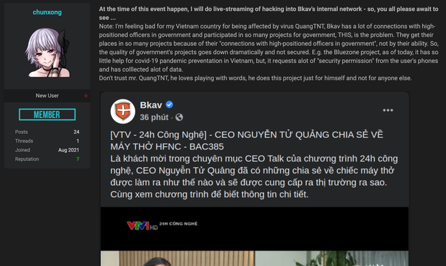Hacker thách thức Bkav