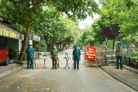  Vùng cách ly y tế tại phường Thổ Quan, quận Đống Đa.