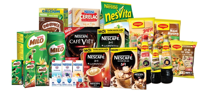 Các sản phẩm phổ biến của thương hiệu Nestlé. Ảnh: Int