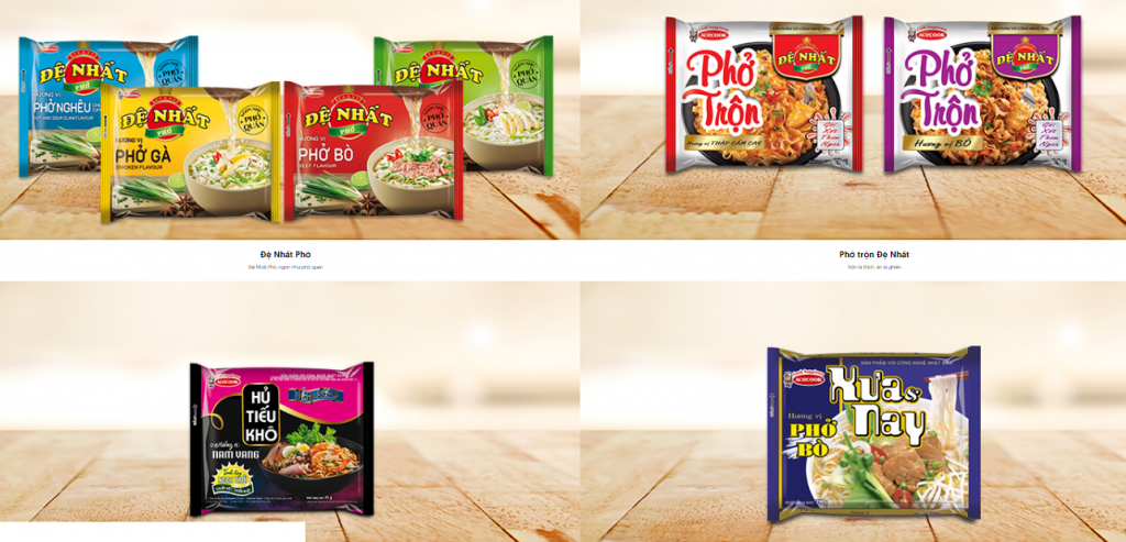 Các sản phẩm khác của thương hiệu Acecook. Ảnh: Int