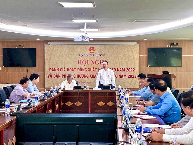 Hội nghị đánh giá hoạt động xuất khẩu gạo năm 2022 và bàn phương hướng xuất khẩu gạo năm 2023 - Ảnh: VGP/Lê Anh