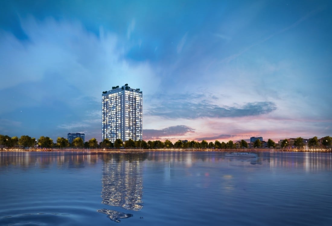 The Sky Aqua nằm từ tầng 23-27 của tòa tháp thượng lưu Apec Aqua Park. Ảnh: Apec Group