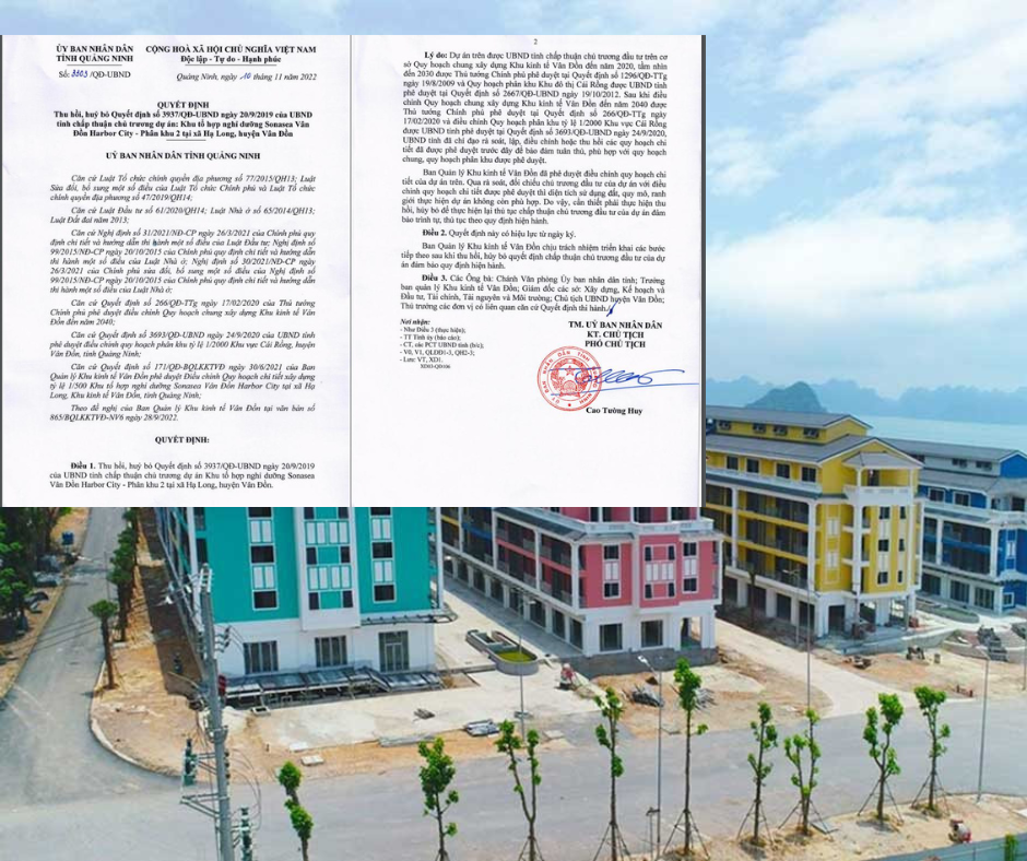 Quảng Ninh hủy quyết định chấp thuận chủ trương dự án Sonasea Vân Đồn của CEO Group