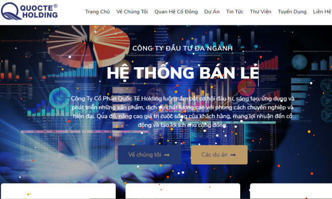 website Công ty Cổ phần Quốc tế Holding