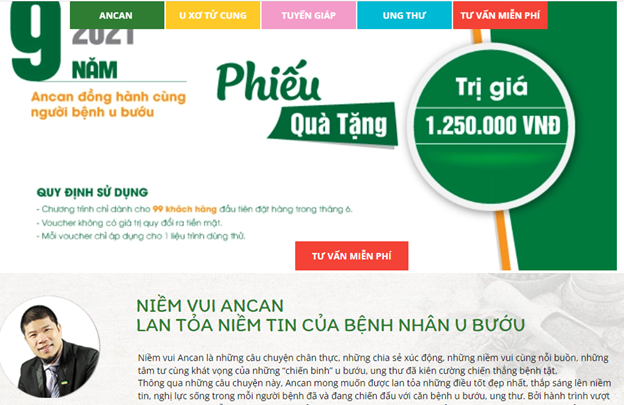 Cùng với lời giới thiệu, để thu hút khách hàng website đăng tải kèm với những phiếu quà tặng rất hấp dẫn