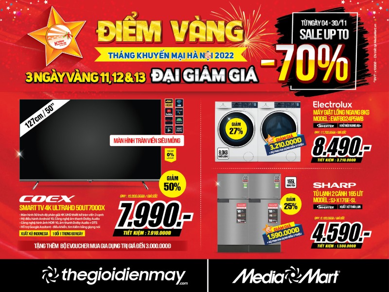 Bản tin khuyến mại ngày 12, 13/11: "Ngày vàng khuyến mại" của Tháng Khuyến mại Hà Nội 2022 có gì?