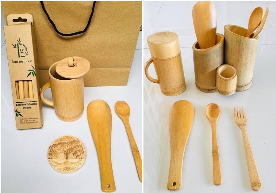 Những sản phầm nhỏ nhắn, dễ thương được làm từ tre nữa của Đà Lạt Bamboo.