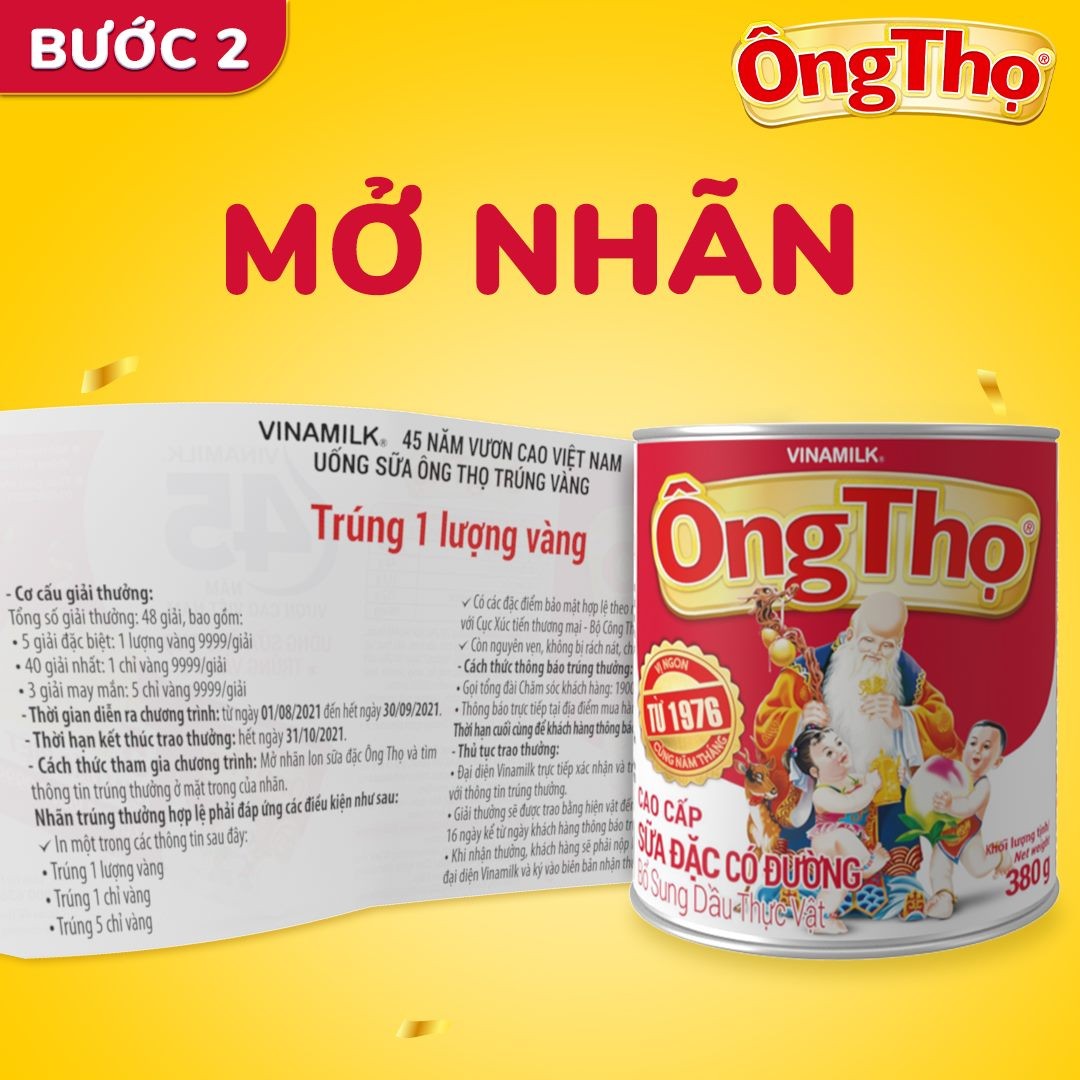 Cơ hội trúng vàng cực “hot” khi mua sữa Ông Thọ của Vinamilk