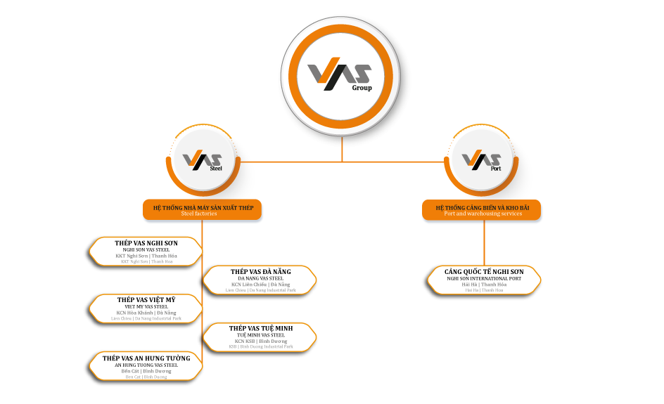 Mô hình hoạt động và các công ty thuộc VAS Group.