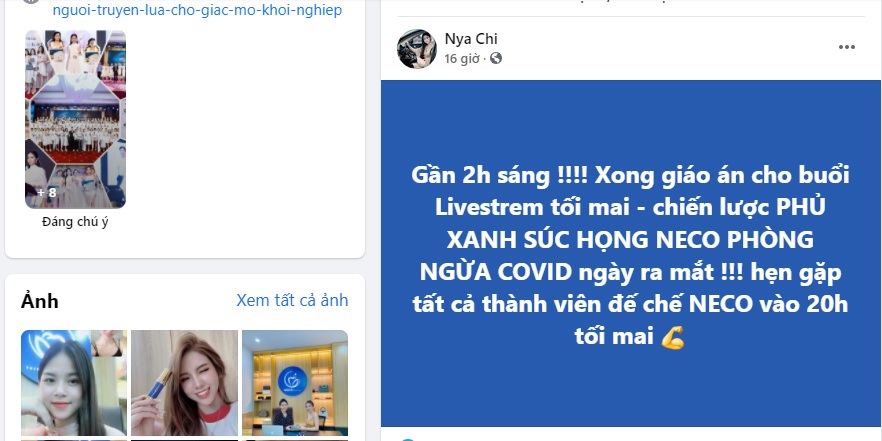 Ảnh chụp ngày 4/10/2021 trên Facebook Nya Chi.