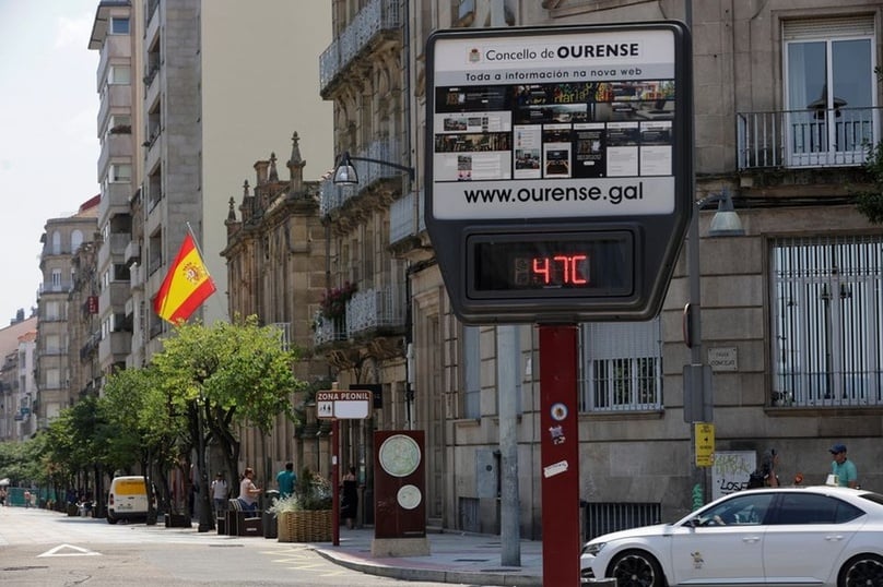 Nhiệt độ tại thành phố Ourense, Tây Ban Nha có thời điểm đạt mức 47 độ C vào hôm 12/7. Ảnh: Reuters