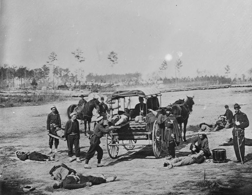 Xe cứu thương dùng sức ngựa hoạt động trong cuộc Nội chiến Mỹ (1861-1865).