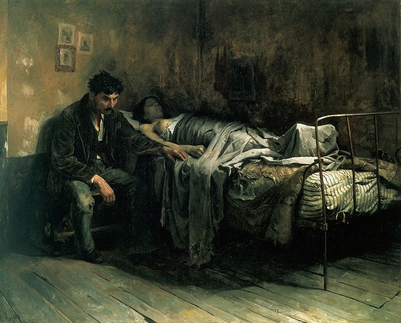 Bức tranh La Miseria của Cristóbal Rojas (1886). Rojas là một trong những họa sĩ nổi tiếng của Venezuela ở thế kỷ 19, ông cũng đang mắc bệnh lao khi vẽ bức tranh này. Bức tranh thể hiện tác động của bệnh lao lên người bệnh và gia đình họ trong bối cảnh thế kỷ 19.