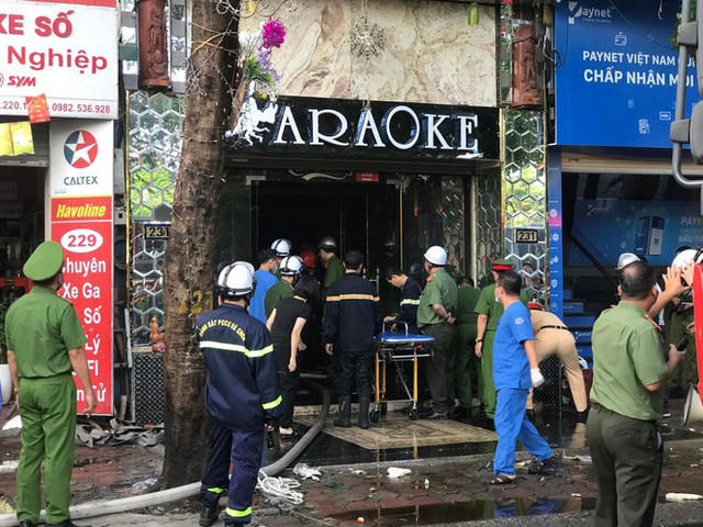  Hiện trường xảy ra vụ cháy tại quán karaoke số 231 Quan Hoa, phường Quan Hoa, quận Cầu Giấy, TP Hà Nội.