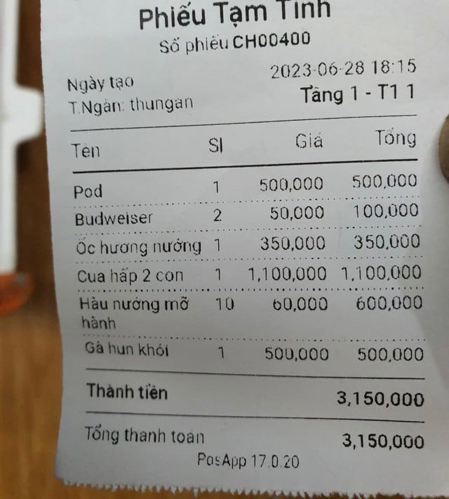 Quán ăn ở phố cổ Hà Nội lên tiếng vụ nam thanh niên phải trả hóa đơn hơn trên trời khi đi ăn cùng bạn gái mới quen và bị bỏ bom