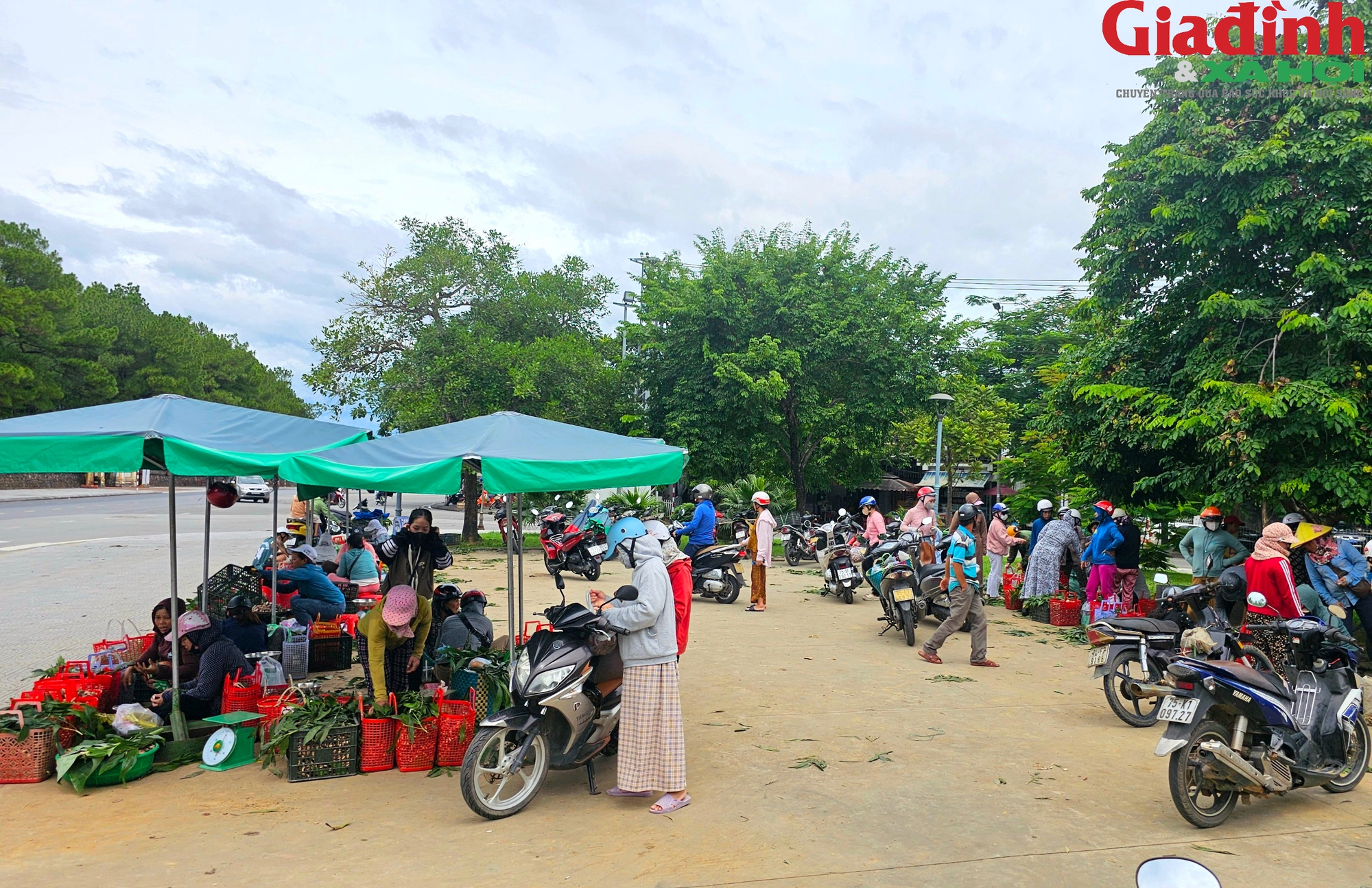 Nhộn nhịp chợ bán 'lộc trời' bên cạnh di tích Huế