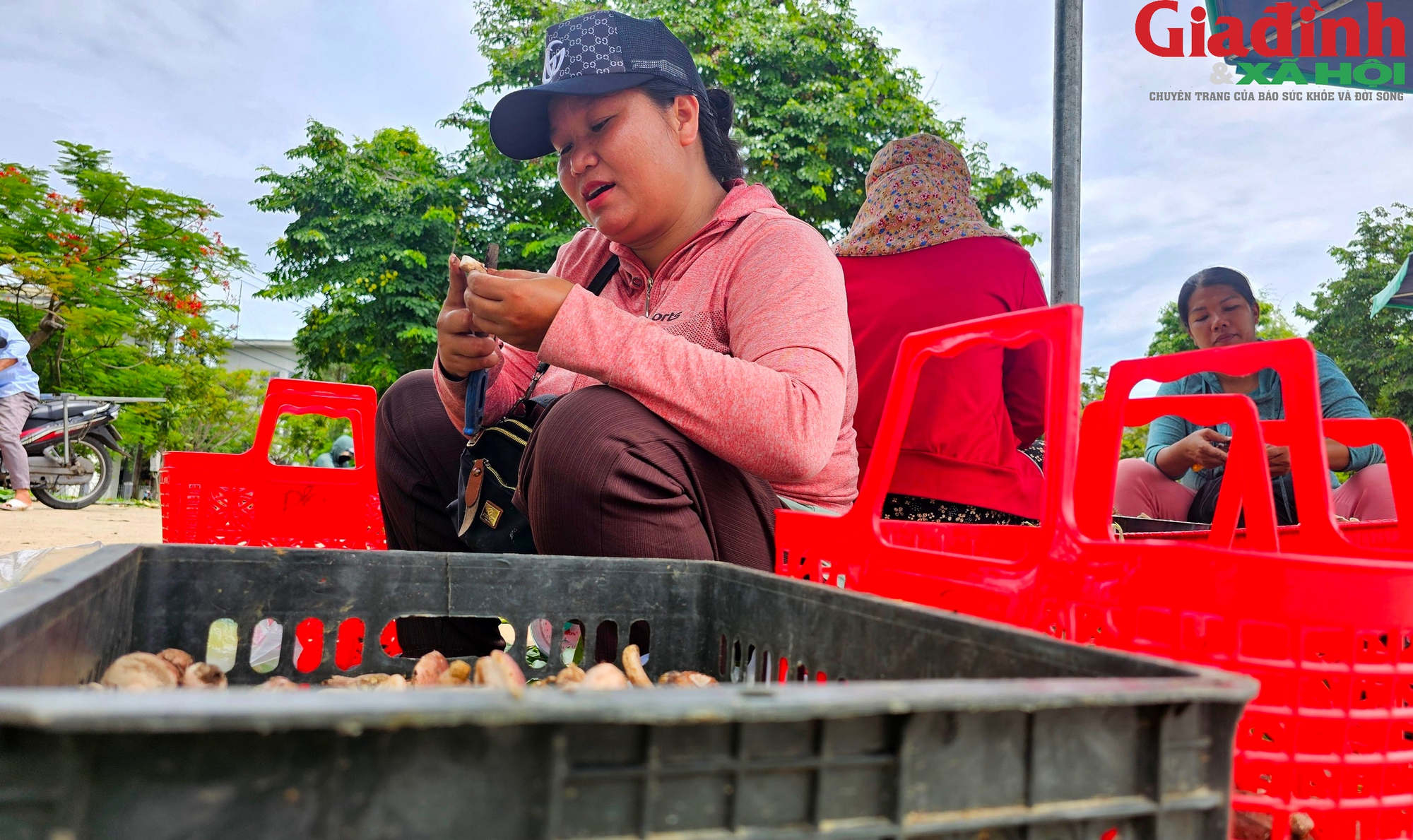 Nhộn nhịp chợ bán 'lộc trời' bên cạnh di tích Huế