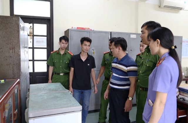  Đối tượng Nguyễn Trường Giang bị bắt giữ. Ảnh: Công an Hà Nam