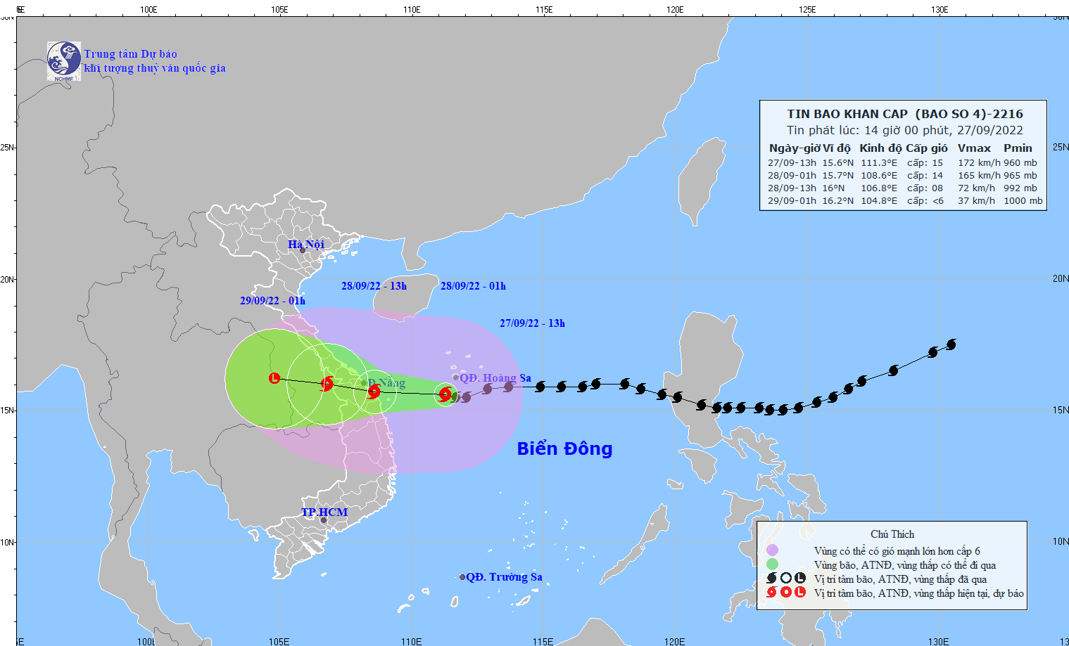  Bão số 4 đang tiến sát đất liền gây gió mạnh ở đáo Lý Sơn và đảo Phú Quý.