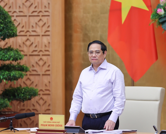  Thủ tướng Phạm Minh Chính phát biểu khai mạc Hội nghị trực tuyến Chính phủ với địa phương và Phiên họp Chính phủ thường kỳ tháng 9 năm 2022. Ảnh: VGP/Nhật Bắc