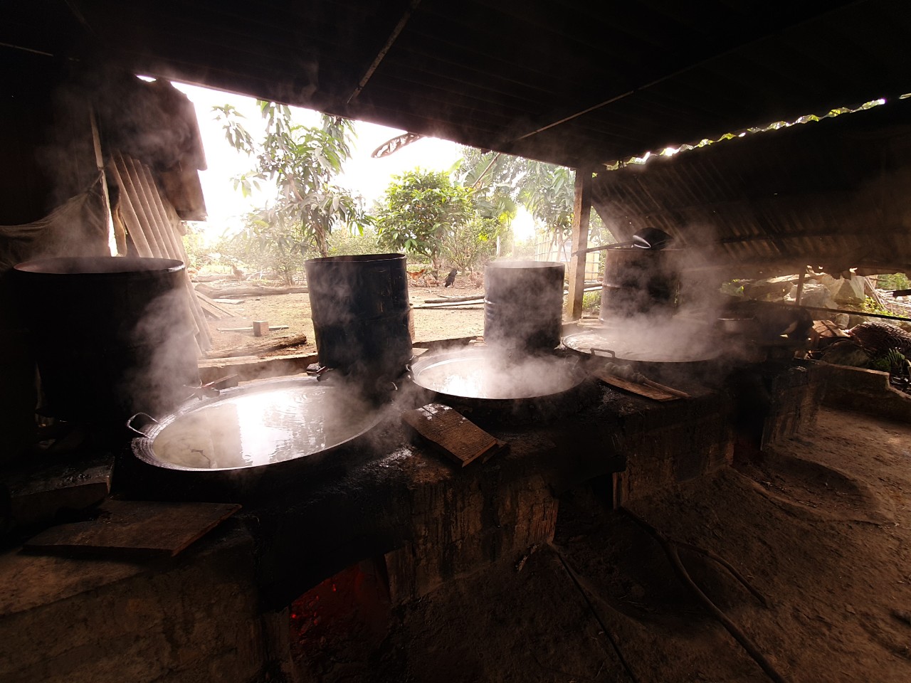  Những ngày này, các lò nấu mật mía tại xã Thọ Điền hoạt động hết công suất để cho ra những mẻ mật đạt chất lượng, phục vụ Tết.