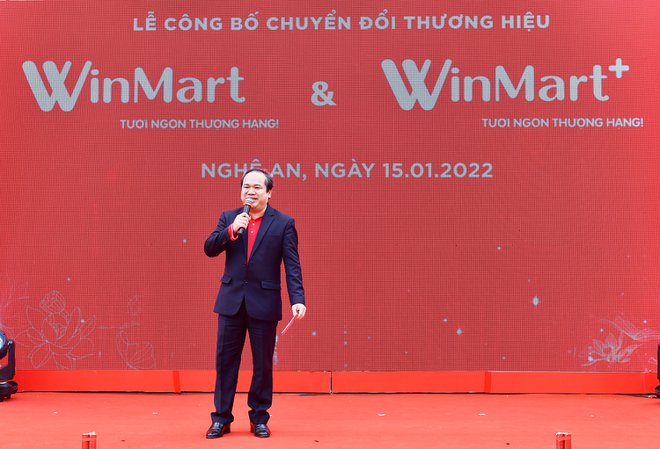 Ông Trương Công Thắng - Tổng giám đốc WinCommerce công bố lộ trình chuyển đổi tên thương hiệu. Ảnh: WinCommerce