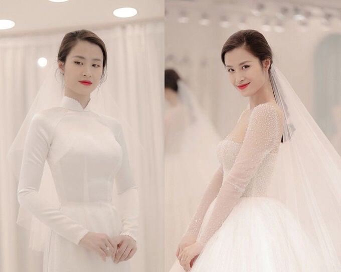 Lên đến 10 bộ váy cưới được chuẩn bị để phục vụ cho đám cưới của Đông Nhi, giá mỗi bộ ước tính sẽ không dưới 200 triệu đồng. Ảnh: NTK Chung Thanh Phong