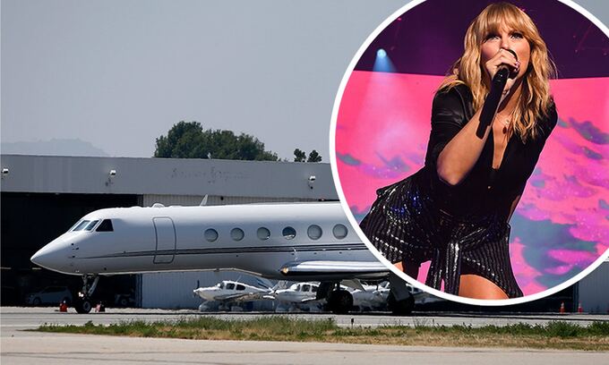 Nghiên cứu do Yard thu thập cho thấy Taylor Swift đã dành hơn 22.000 phút trên không, tương đương 16 ngày. Ảnh: Daily Mail