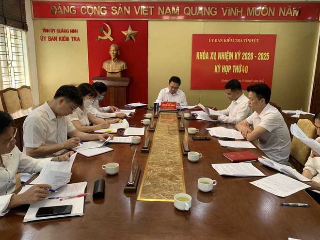 Ủy ban kiểm tra Tỉnh ủy Quảng Ninh tổ chức kỳ họp thứ 40 xem xét kỷ luật các cán bộ vi phạm. Ảnh: CTTĐT tỉnh Quảng Ninh.