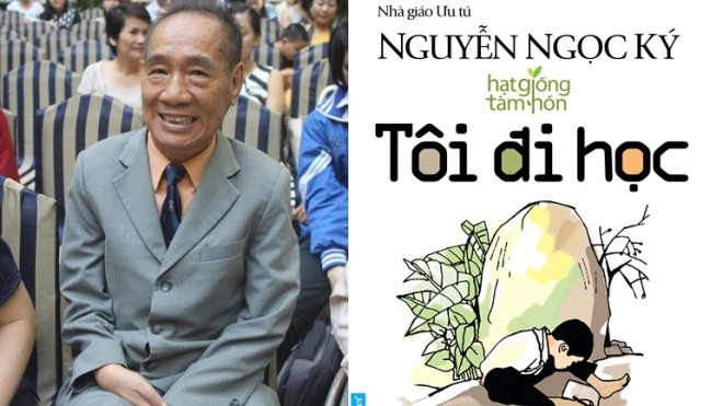 Nhà văn, nhà giáo ưu tú Nguyễn Ngọc Ký với hồi ký nổi tiếng. Ảnh: IT
