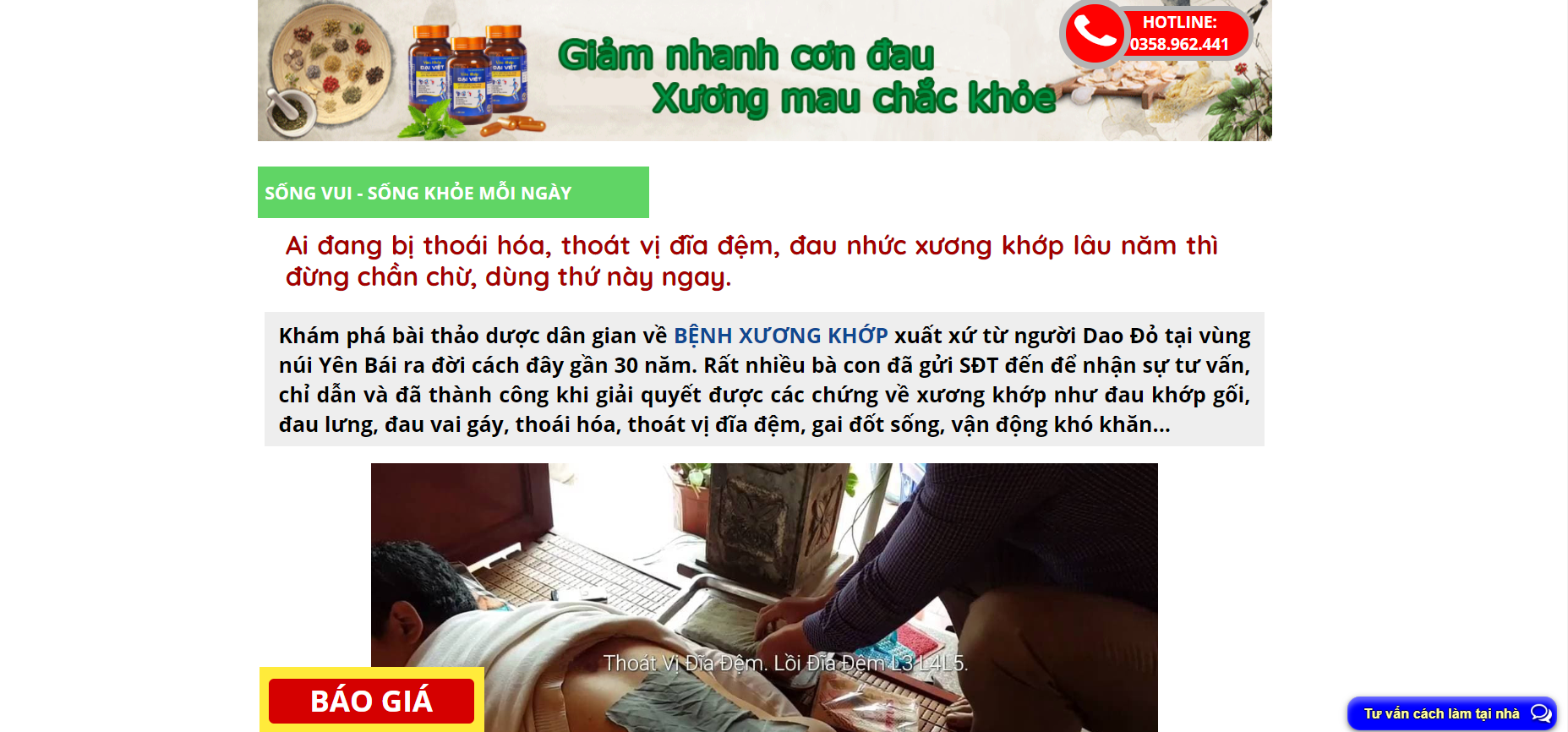 Website quảng cáo Viêm khớp Đại Việt đang lừa dối người tiêu dùng