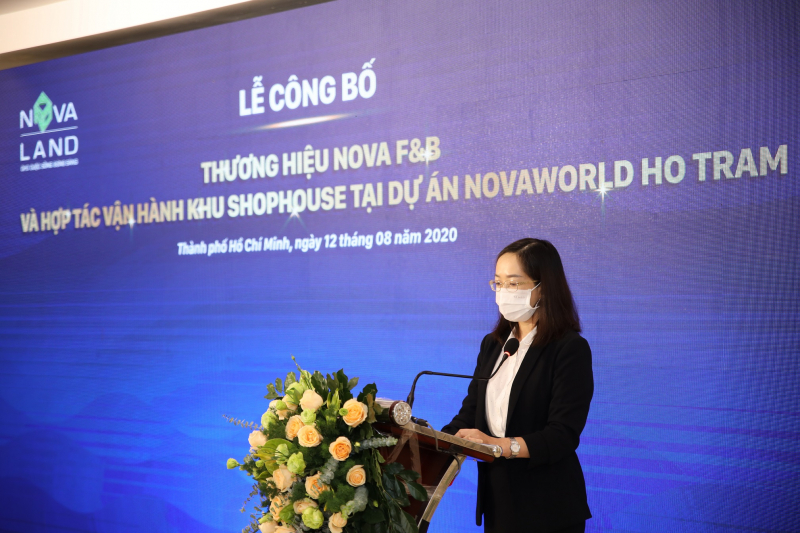Bà Võ Đoan Thùy – Giám đốc điều hành Nova F&B phát biểu tại sự kiện