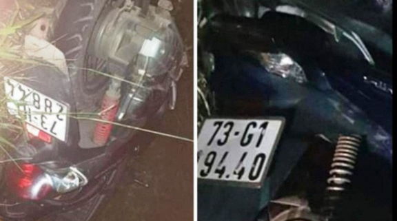 Va chạm xe máy trong đêm, 2 người tử vong. (Ảnh: NLD)