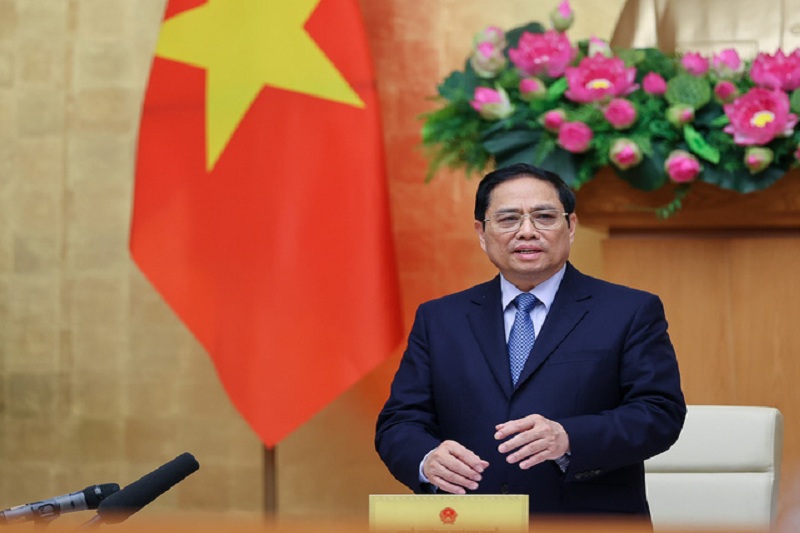 Thủ tướng Phạm Minh Chính chỉ đạo tại buổi họp. (Ảnh: VGP/Nhật Bắc).
