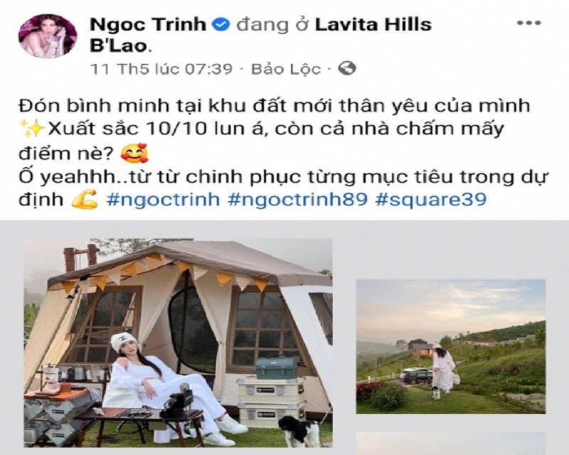 Ngọc Trinh 'khoe' lô đất mới mua của cô có diện tích 11 ha tại Bảo Lộc (Lâm Đồng).