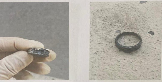 Đồng hồ và nhẫn được tìm thấy cùng thi thể nạn nhân.