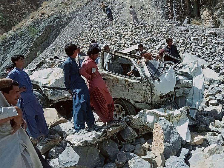 Hiện trường vụ tai nạn khiến 22 người tử vong tại Pakistan. Ảnh: Reuters