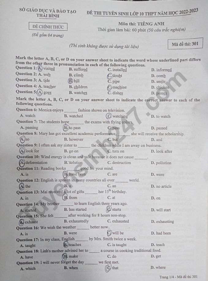 de-thi-vao-lop-10-mon-anh-thai-binh-2022-1-result