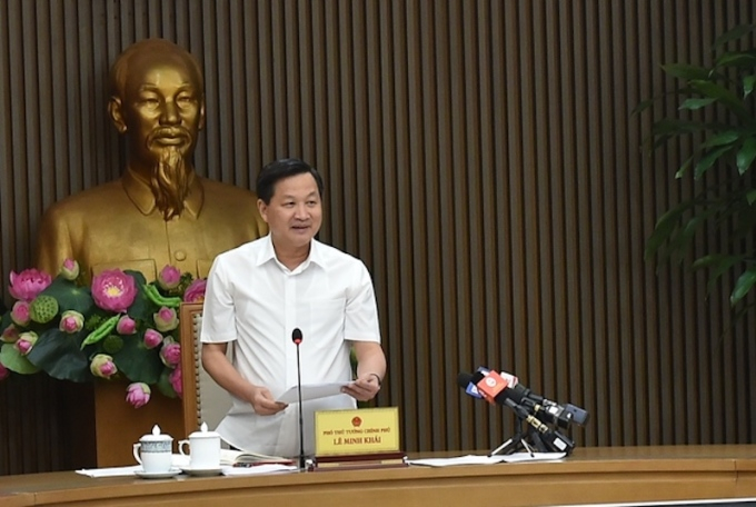 Phó thủ tướng Lê Minh Khái chủ trì cuộc họp của Ban chỉ đạo điều hành giá, chiều 13/6. Ảnh: VGP