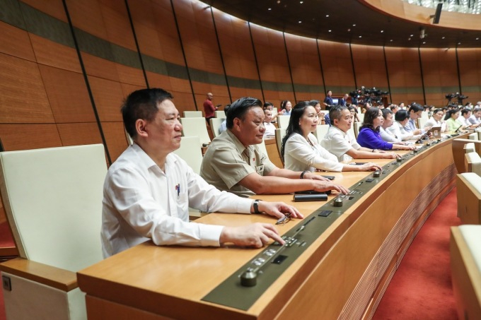 Quốc hội biểu quyết thông qua ngân sách 2020, sáng 15/6. Ảnh: Hoàng Phong