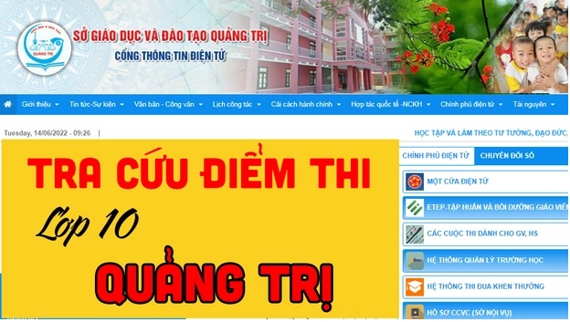 Tra cứu điểm thi vào lớp 10 tỉnh Quảng Trị năm học 2022 - 2023 bằng nhiều cách