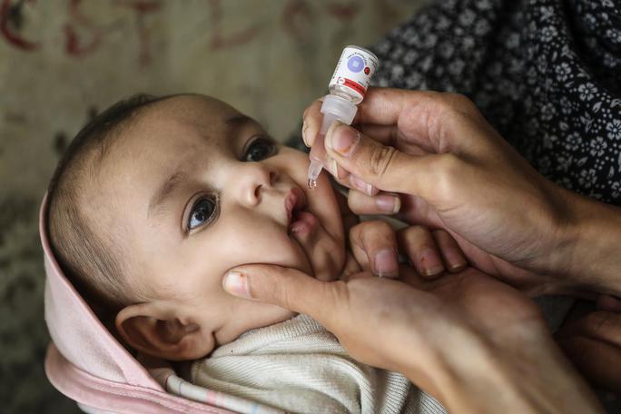 Vắc-xin bại liệt đường uống có thể là nguồn gốc của virus trong nước thải - Ảnh: UNICEF