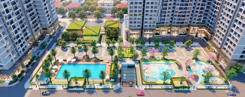Hanoi Melody Residences chú trọng đến các tiện ích chăm sóc sức khỏe với khu thể thao đa năng, vườn gym ngoài trời, phố đi bộ Doremi, đường dạo bộ 4 mùa