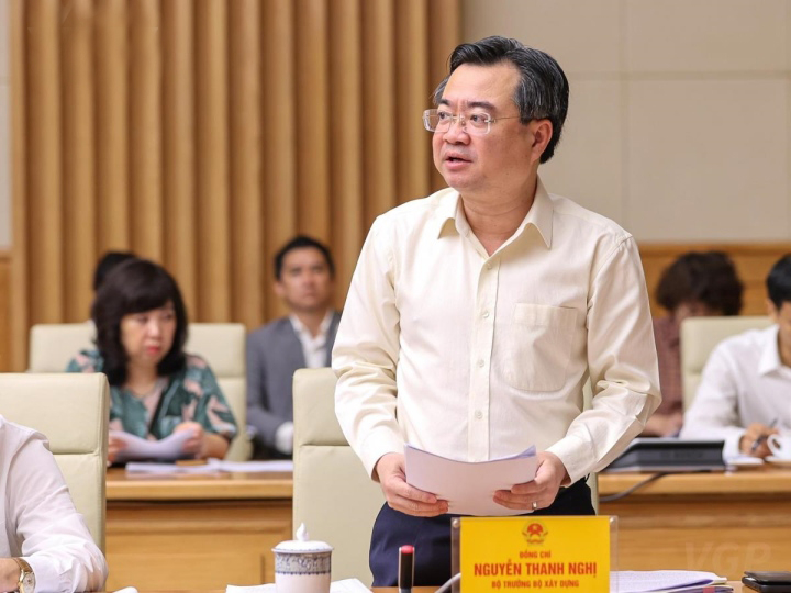 Bộ trưởng bộ Xây dựng Nguyễn Thanh Nghị phát biểu tại hội nghị. (Ảnh: VOV)