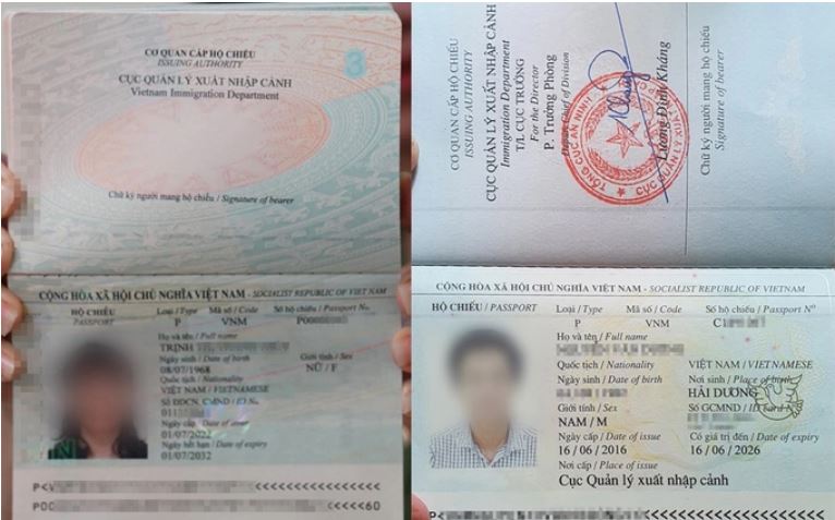 Mặt trong có ảnh ở cuốn hộ chiếu mới (bìa trái) không ghi nơi sinh, khác với mẫu hộ chiếu cũ. (Ảnh: Nguyễn Dương).